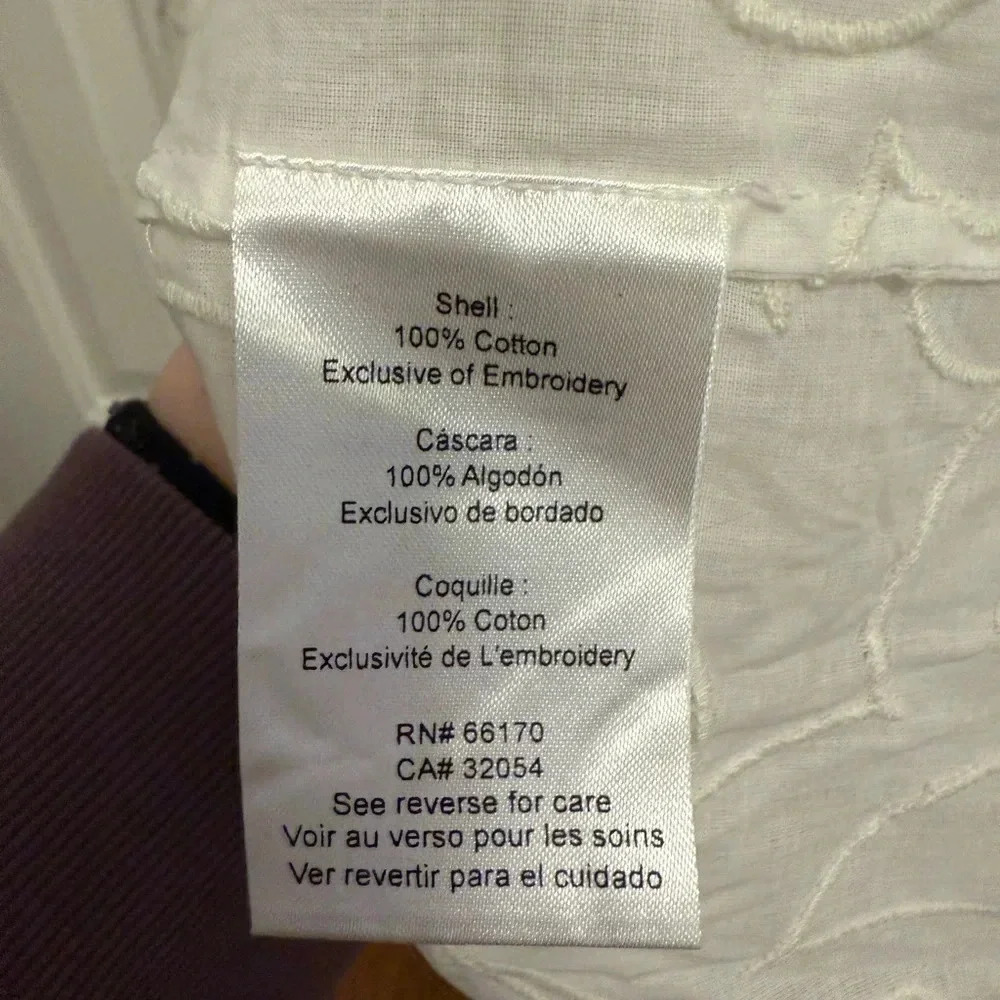 Amit Aggarwal Anthropologie Ramona Embroidered White Babydoll Top SIZE XSMALL - Picture 10 of 13